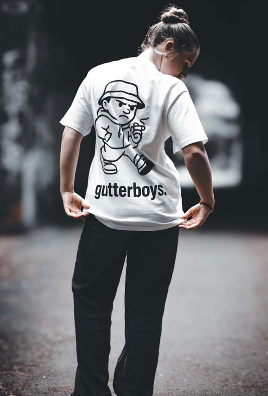 White Gutterboys Oversized Heavy Tee