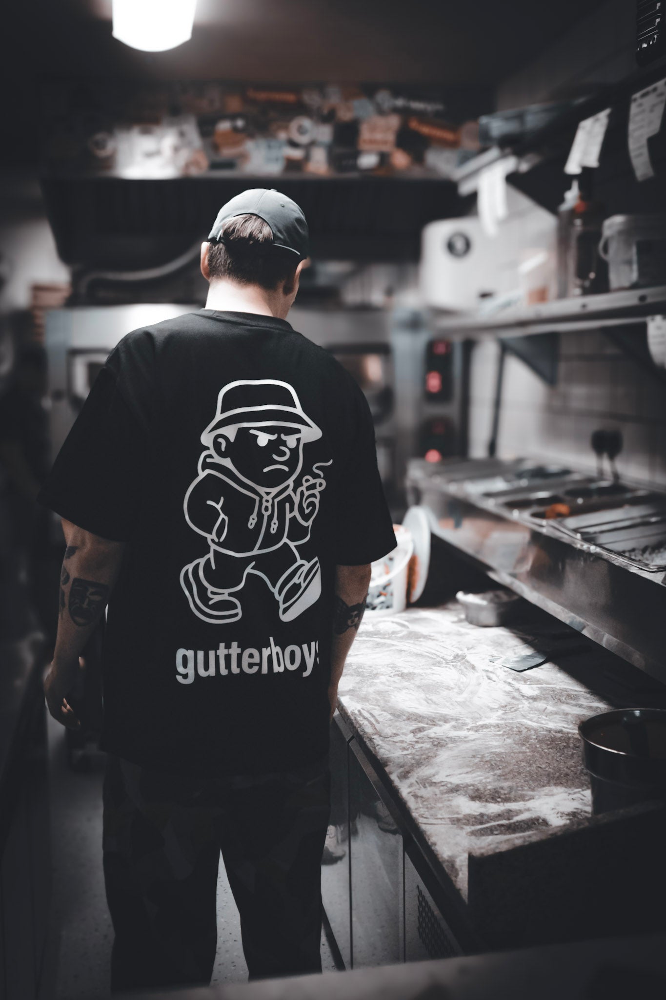 Black Gutterboys Oversized Heavy Tee