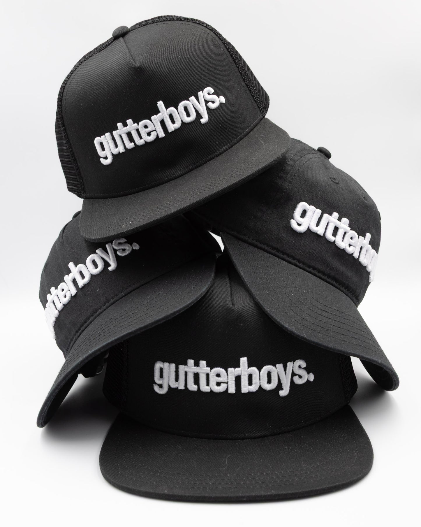 Black Gutterboys 5 Panel Cap