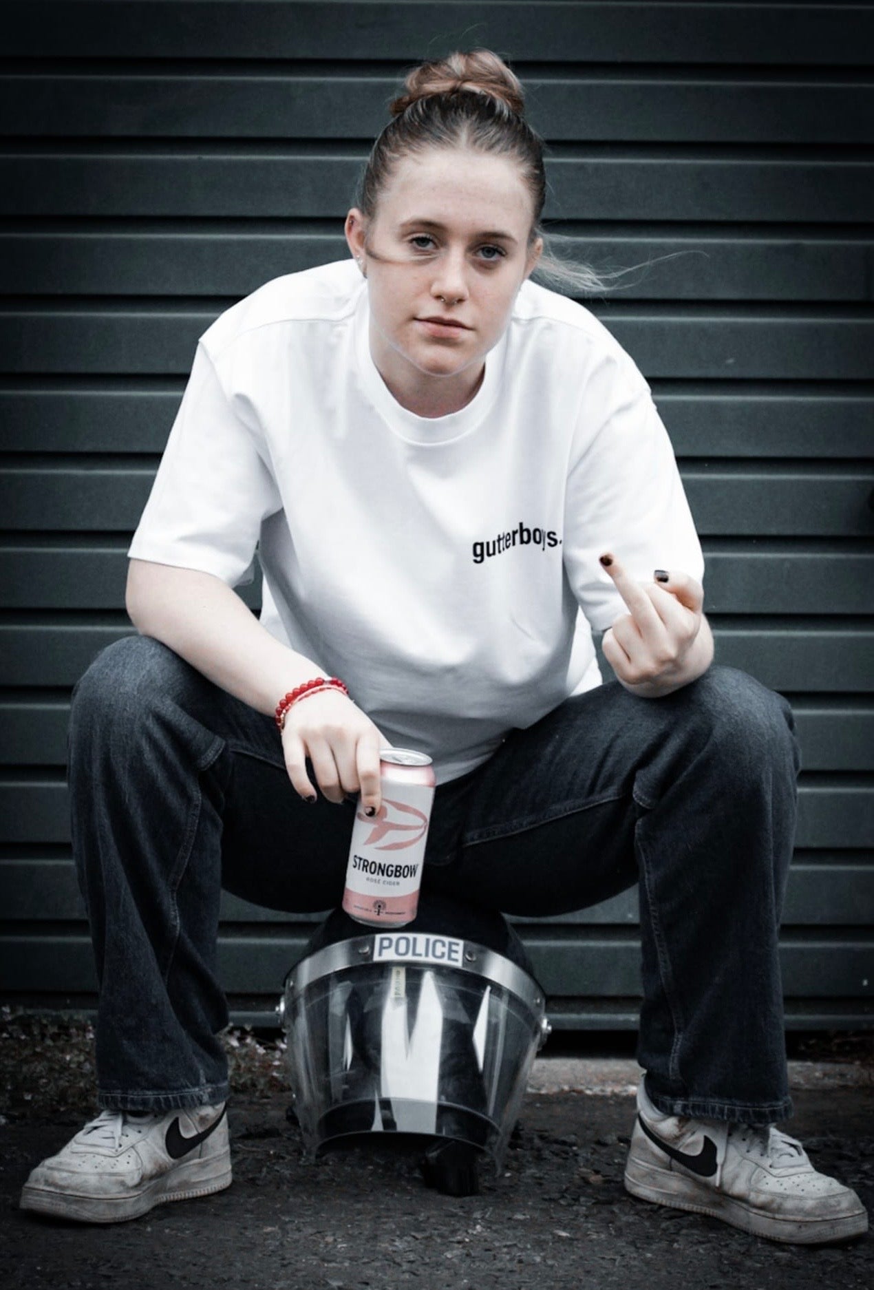 White Gutterboys Oversized Heavy Tee